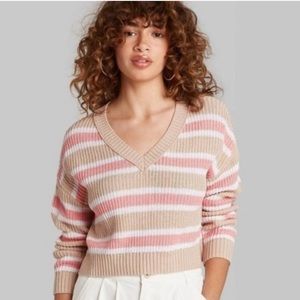 Striped V-Neck Sweater